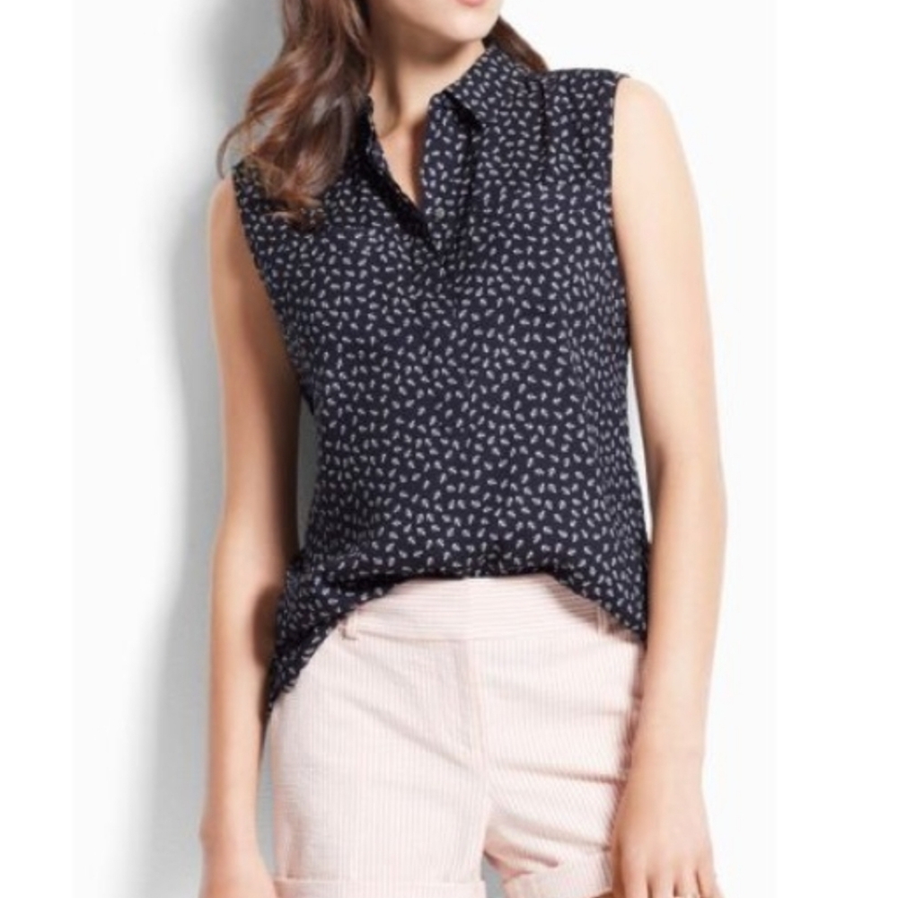 Ann Taylor Anchor Print Sleeveless Top